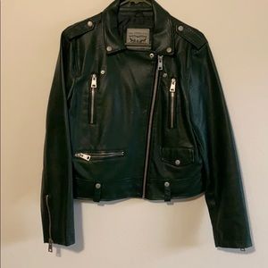 Levi’s faux leather green jacket